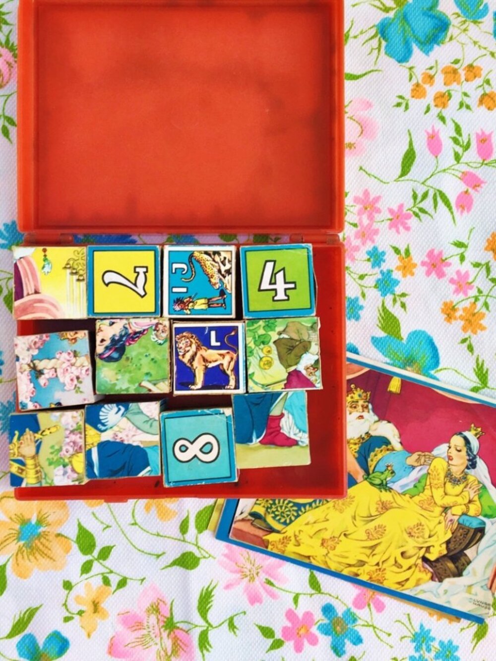 Vintage 1950s ABC Blocks and Case, Vintage Hermann Eichhorn ABCs Numbers Blocks